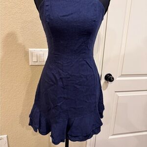 Chic Strapless Navy Dress